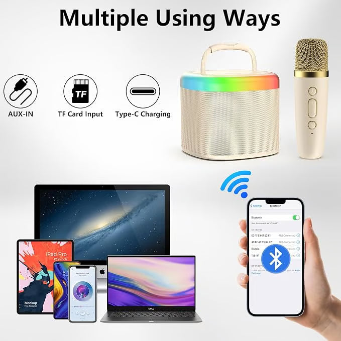 Portable Karaoke Machine (with 2 wireless microphones)