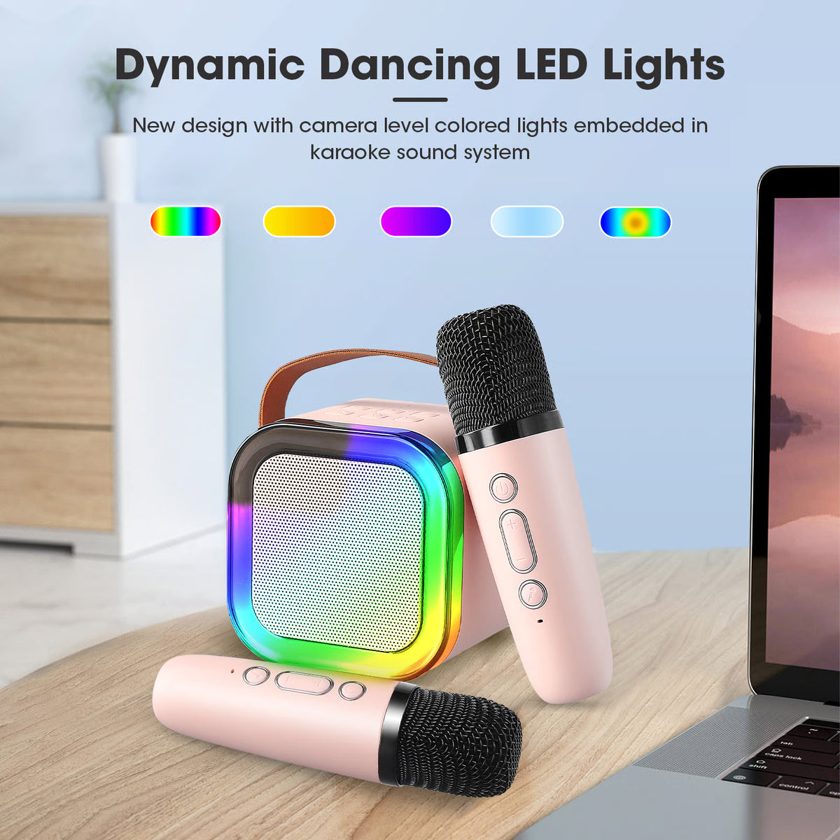 Portable Karaoke Machine (with 2 wireless microphones)