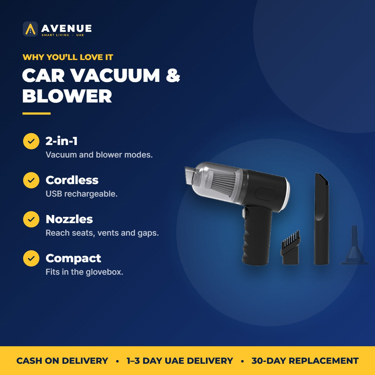 Avenue 2-in-1 Car Vacuum & Blower